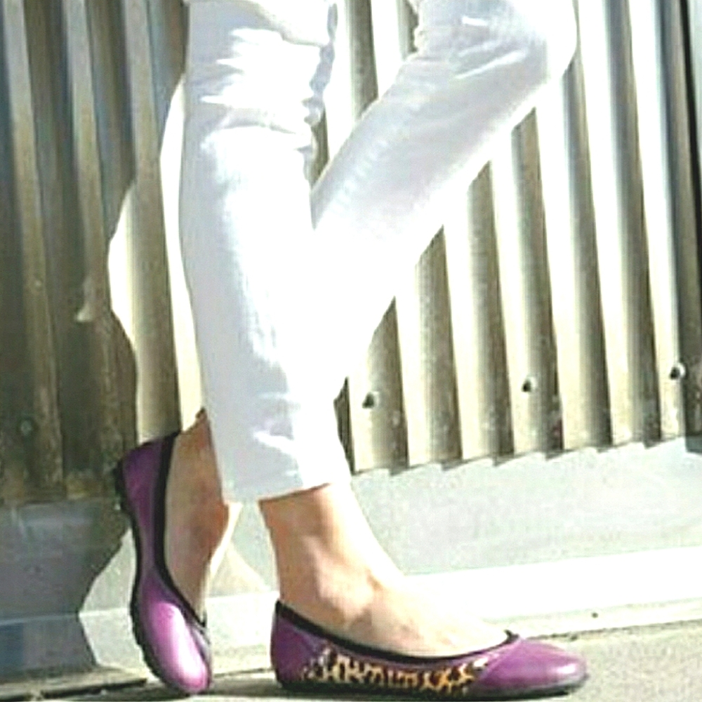 New Chooka Nobotana Lena purple animal print slip on flats rubber rain shoes 10